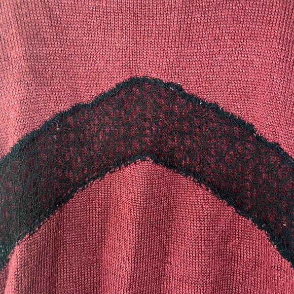 Tobi Maroon Oversized Sweater With Black Mesh | Size Sm/P Boyfriend Sweater - Picture 5 of 5